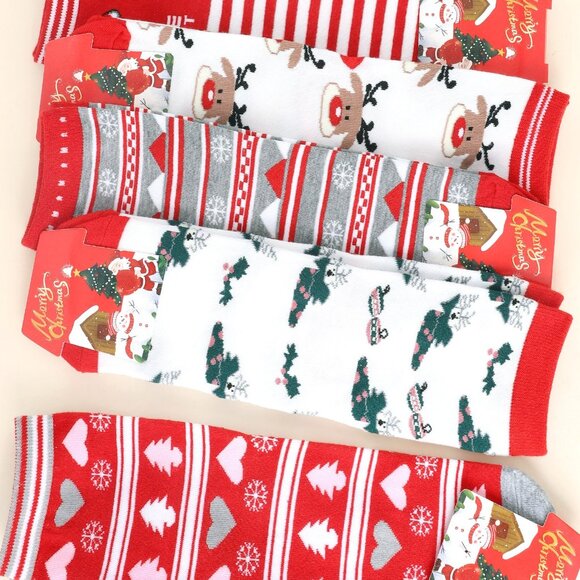 CHRISTMAS SOCKS PACKAGE OF 12 NIP - Picture 2 of 2
